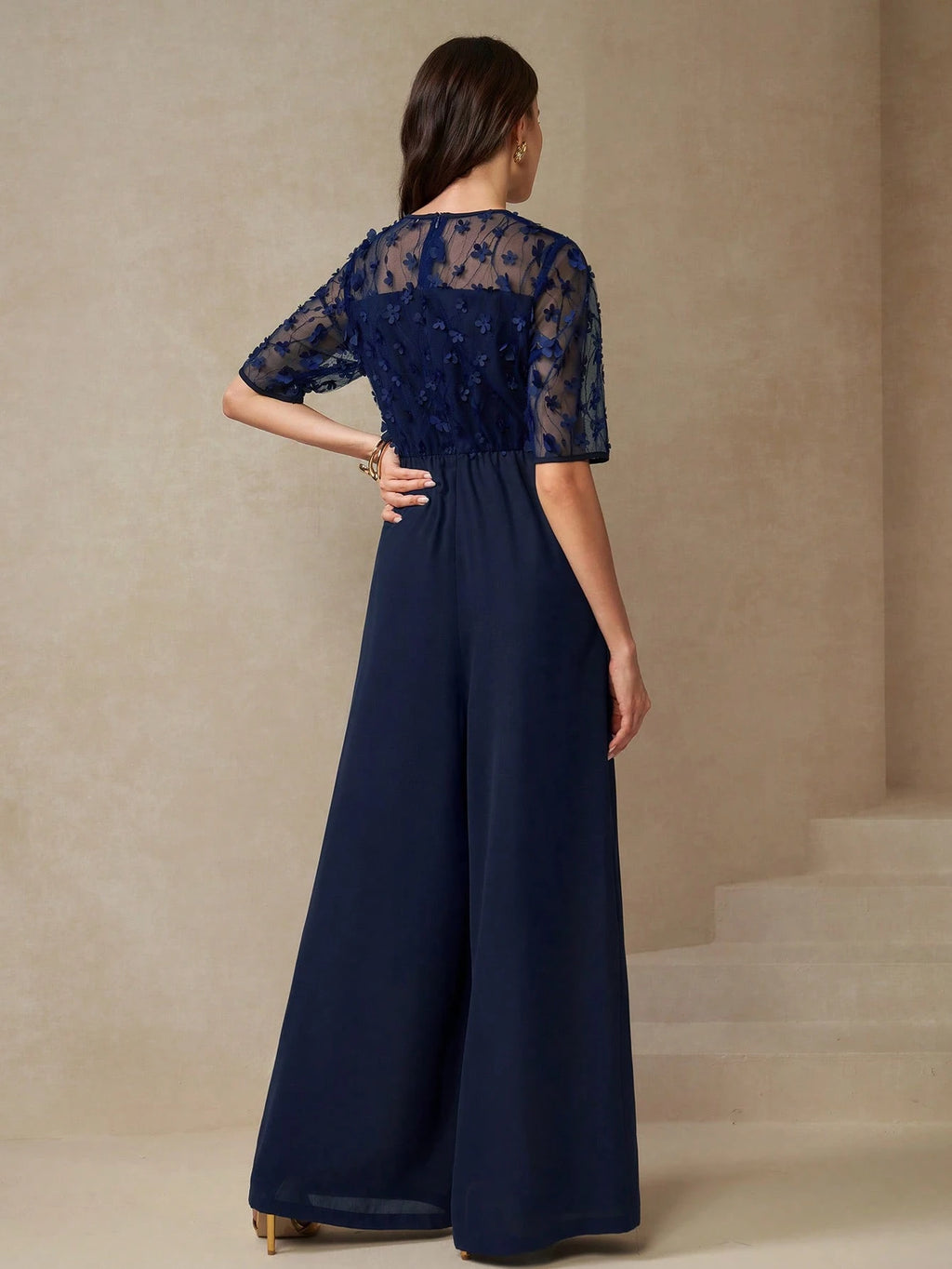 Combinaison dentelle bleu pour femme