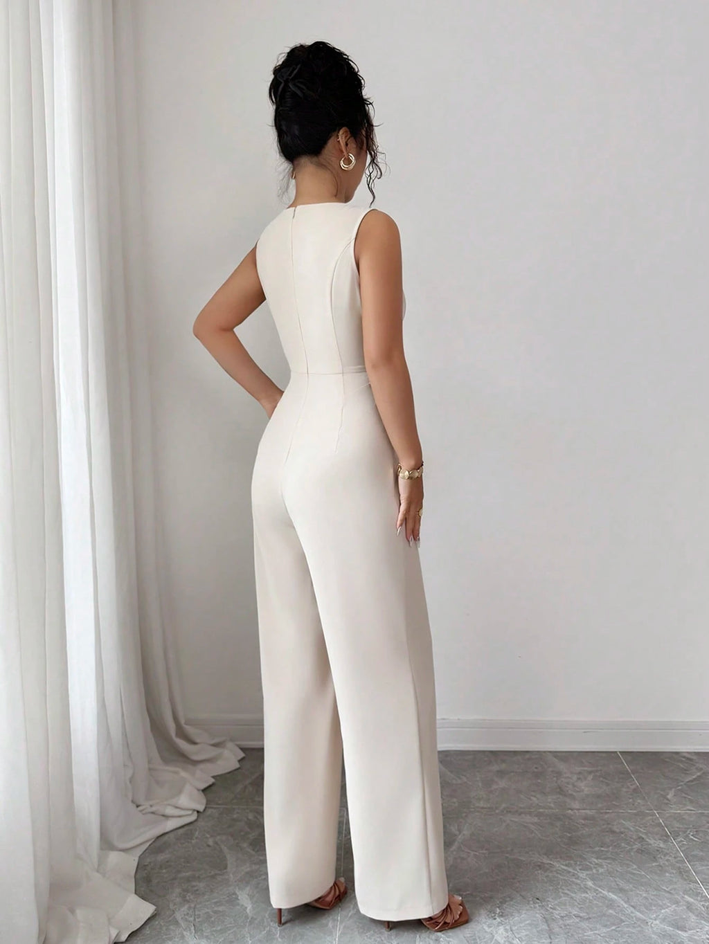 combinaison femme elegante blanche à Épaules Dénudées