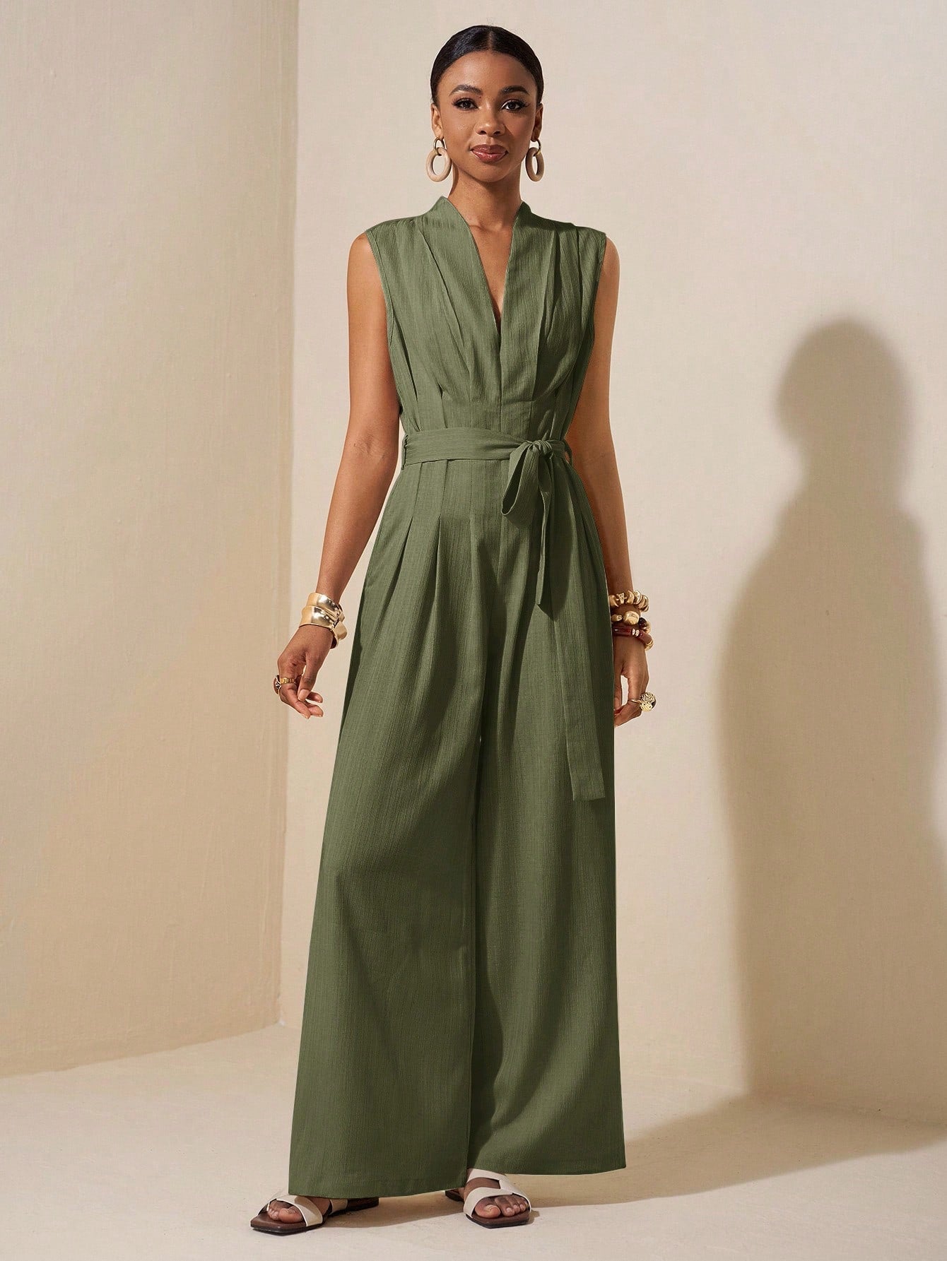 combinaison pantalon femme habillée vert