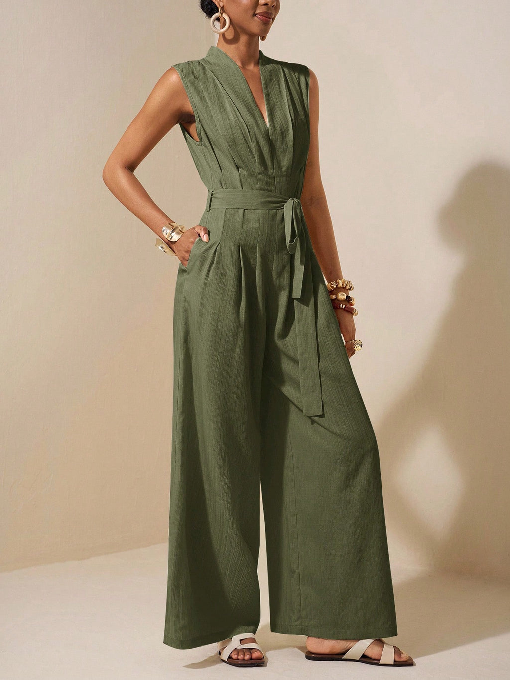 combinaison pantalon femme habillée vert
