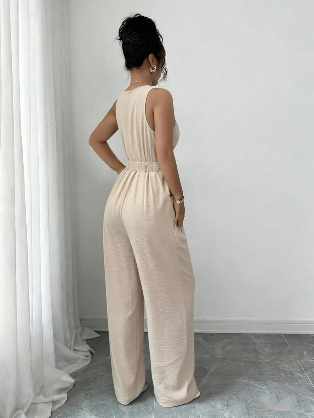combinaison chic femme Col en V avec Nœud