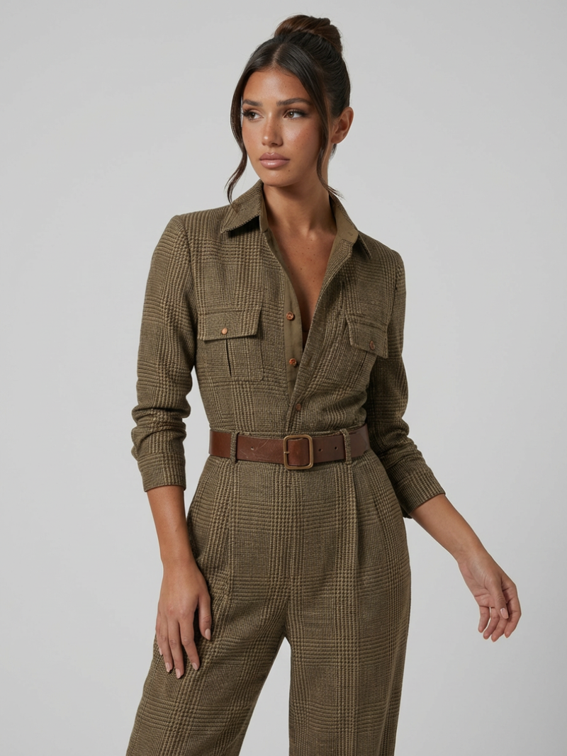 combinaison de travail femme marron