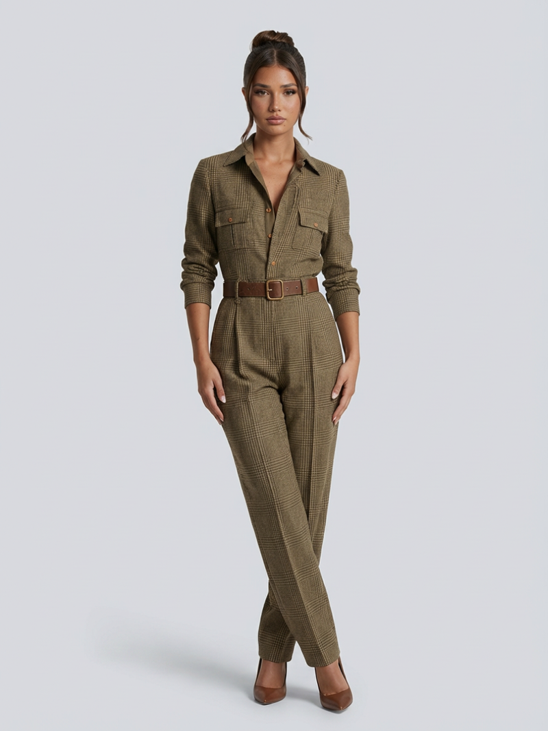 combinaison de travail femme marron