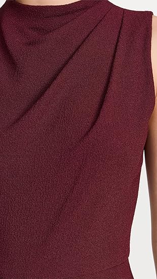 combinaison femme sans manche bordeau, col tourte, taille haute