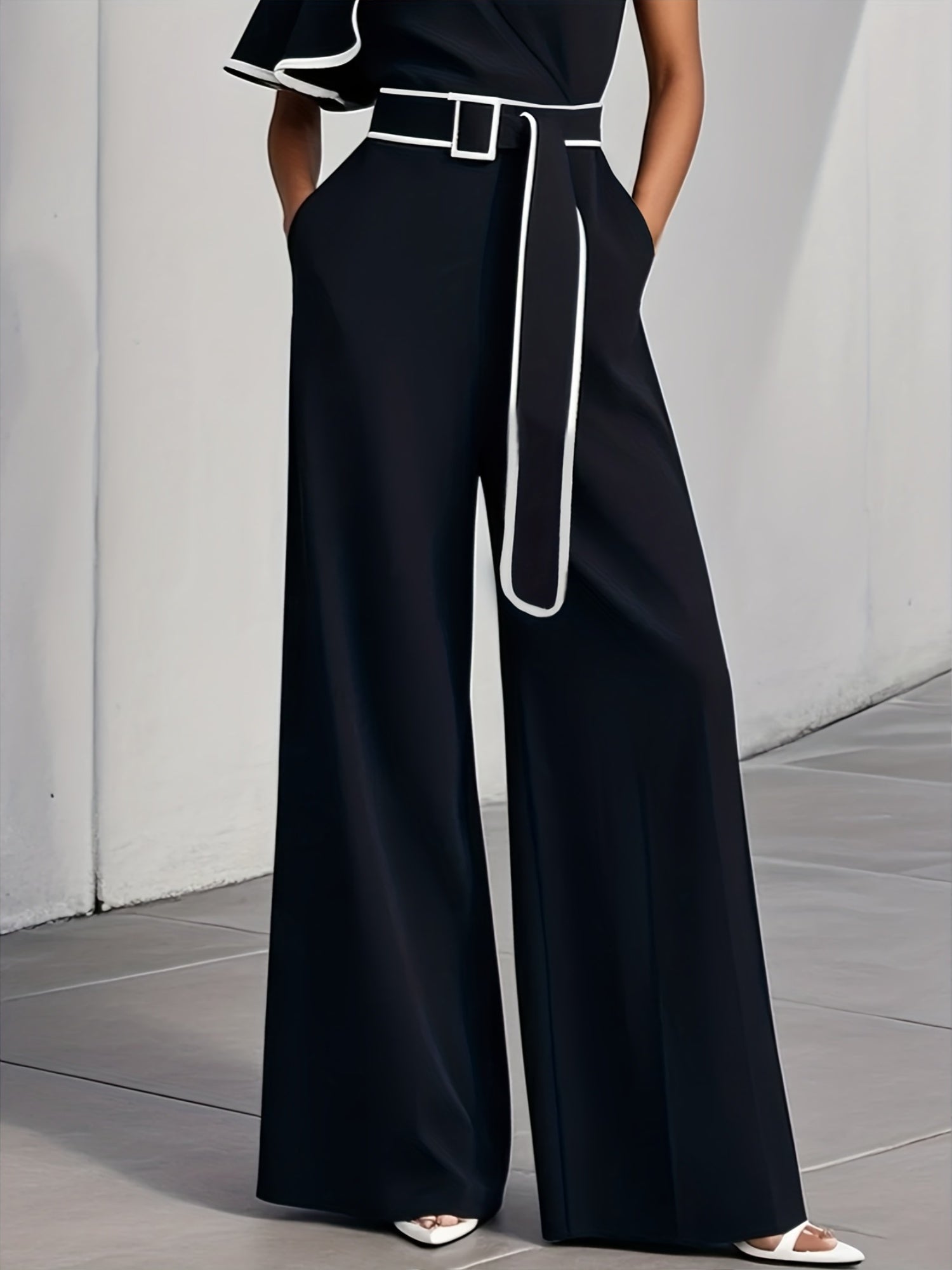 combinaison femme noir à une épaule design elegant