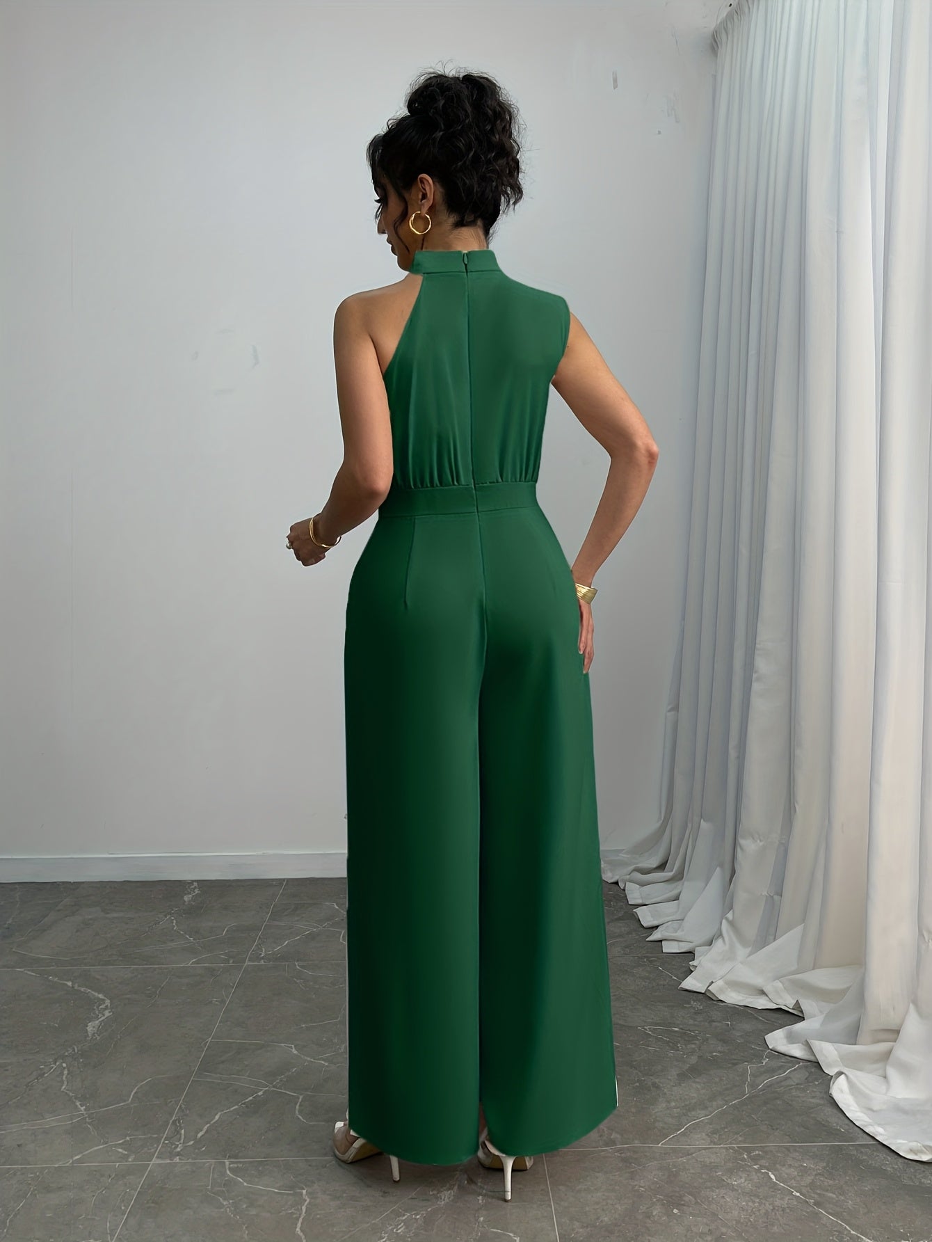 combinaison femme soirée chic femme pantalon à col haut