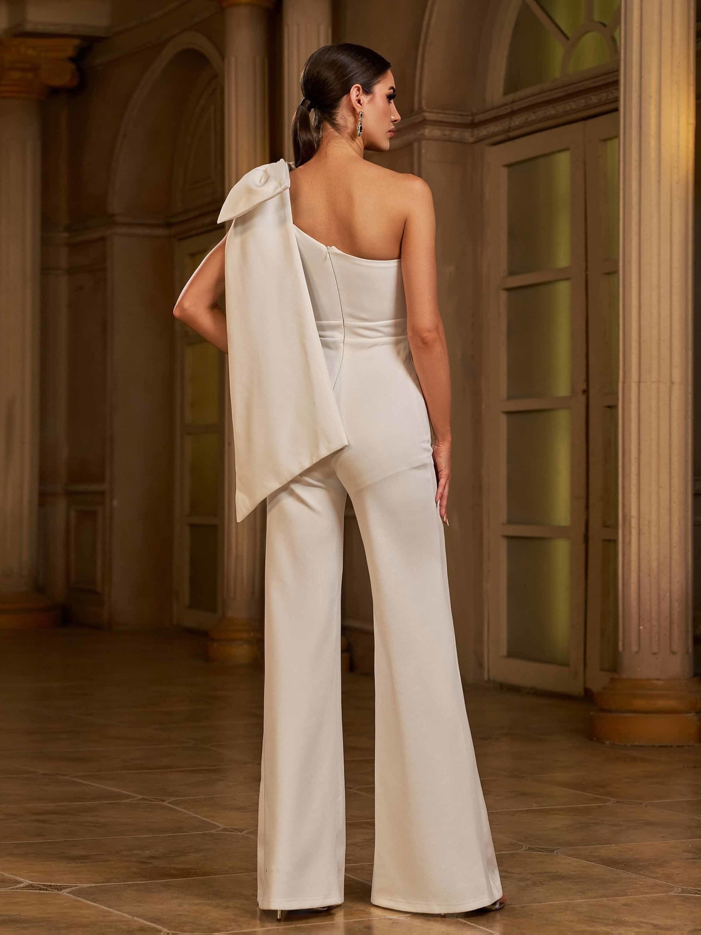 combinaison femme chic mariage - blanche moulant