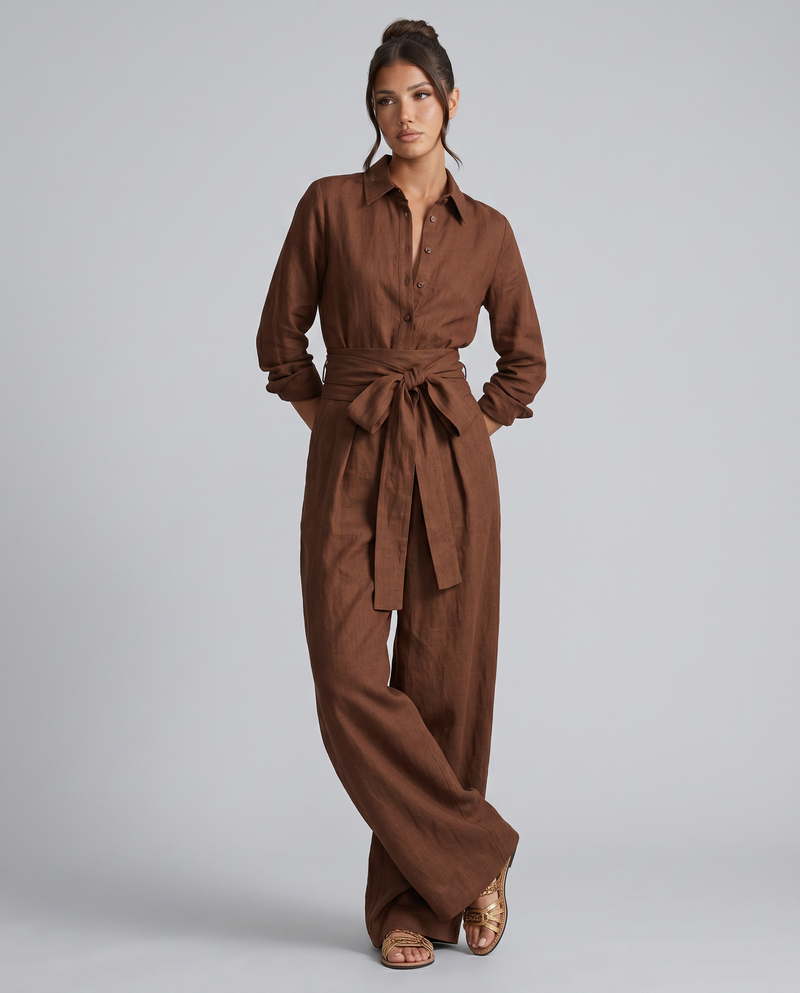 Combinaison chemise à ceinture