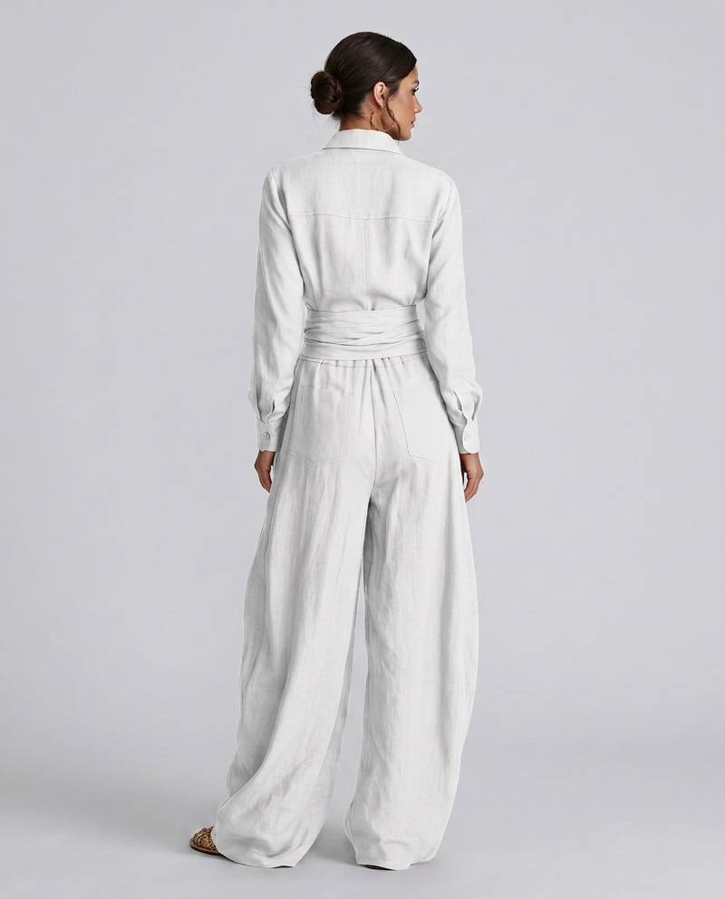 Combinaison chemise à ceinture