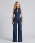 combinaison jean femme bleu marine