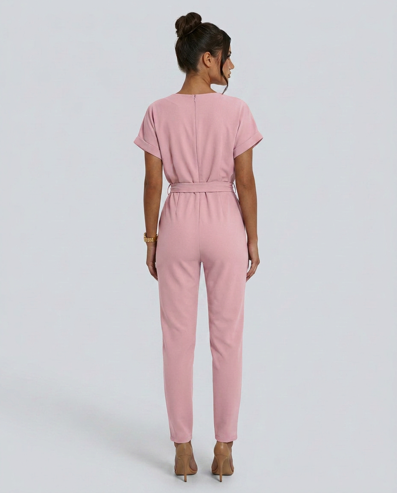 Combinaison à nouer à la taille et manches courtes