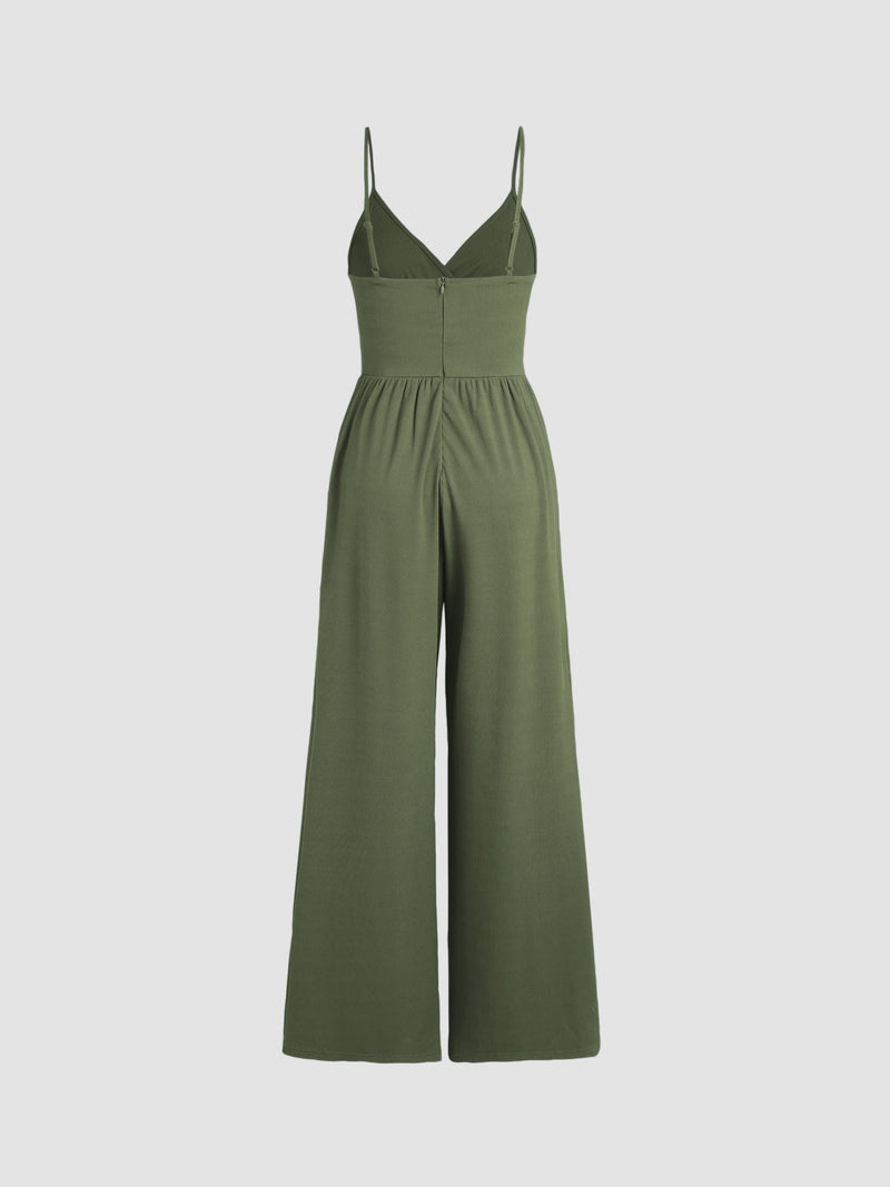 Combinaison pantalon débardeur à col V et jambes larges
