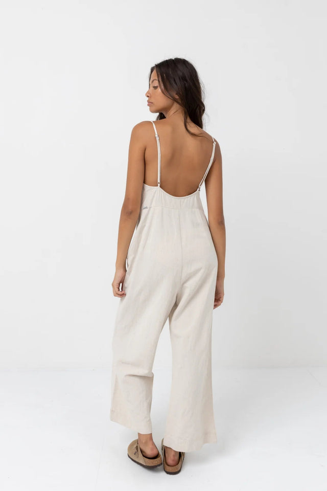 combinaison blanc femme en lin