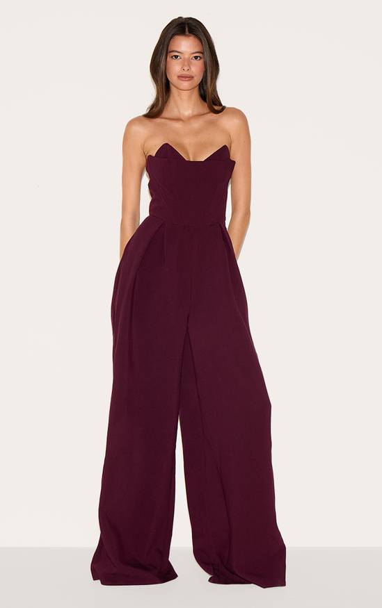 combinaison femme soirée rose avec dos nu et taille froncée