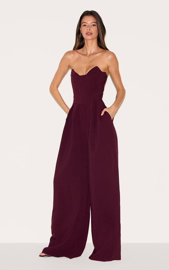 combinaison femme soirée rose avec dos nu et taille froncée