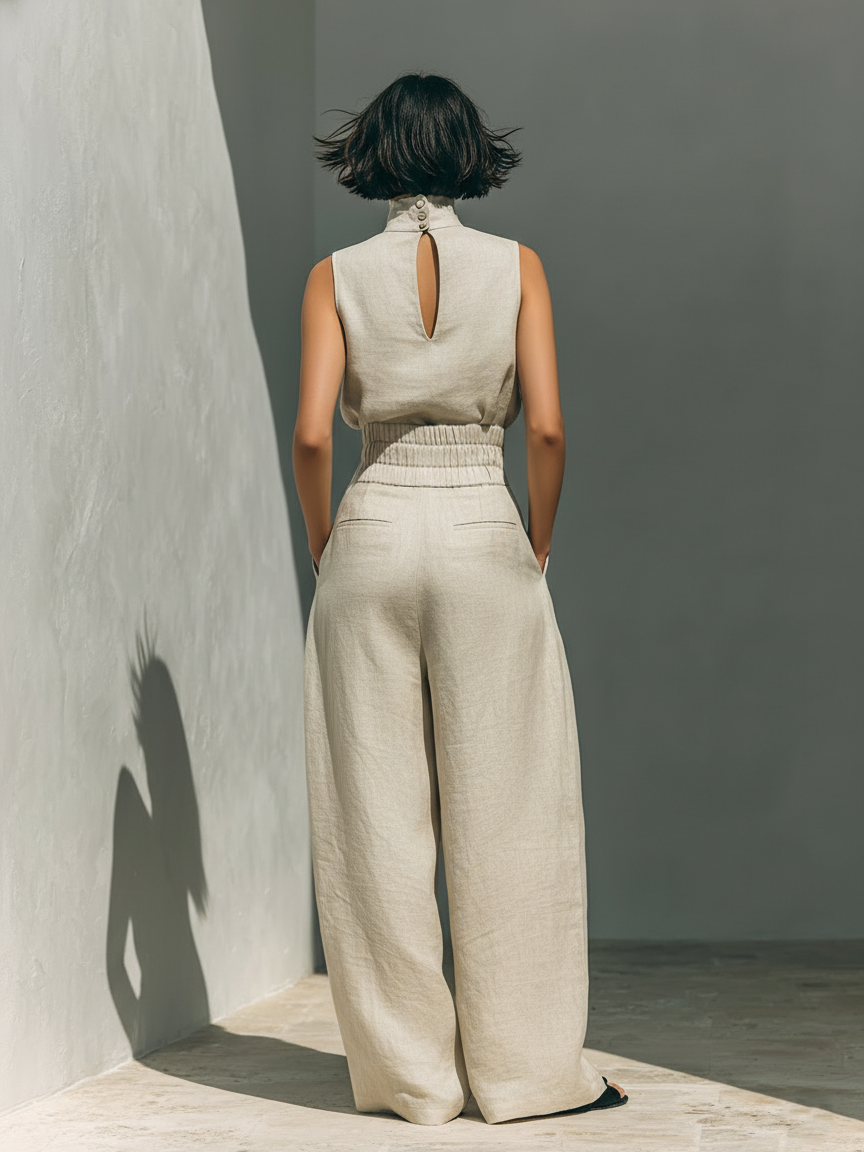 combinaison femme été fluide blanc