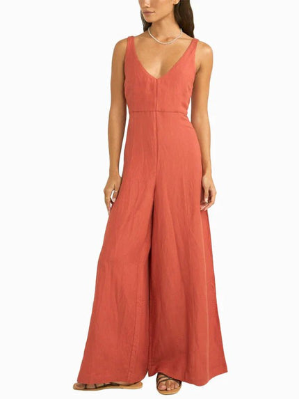 combinaison en lin pour femme terracota