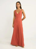 combinaison en lin pour femme terracota