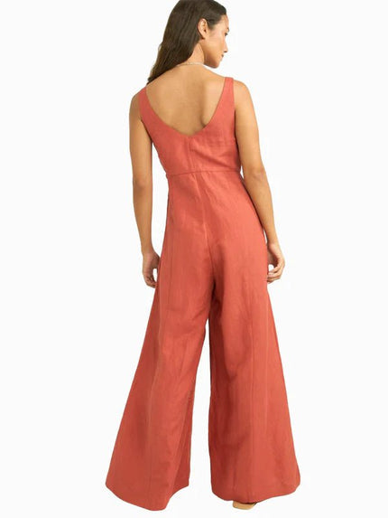 combinaison en lin pour femme terracota