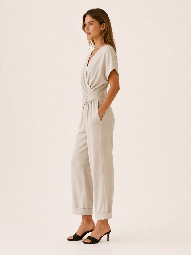 combinaison femme fluide bleu